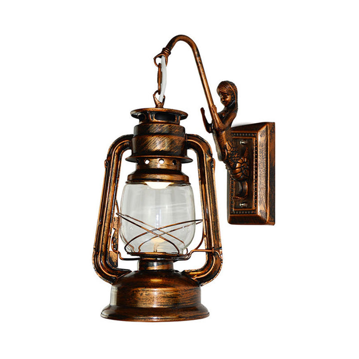 Skørter | Antique Bronze Kerosene Wall Lighting Industrial Clear Glass 1 Light Living Room Wall Lamp Fixture, 13"/14"/16"