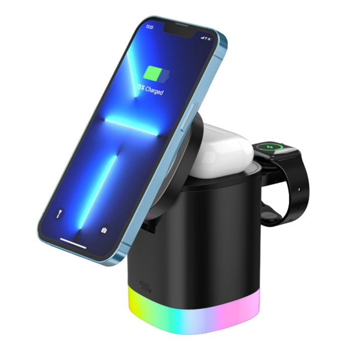 Lisslune | 3 In 1 Magnetic Wireless Charger, Glow and Go – Charge in Style!