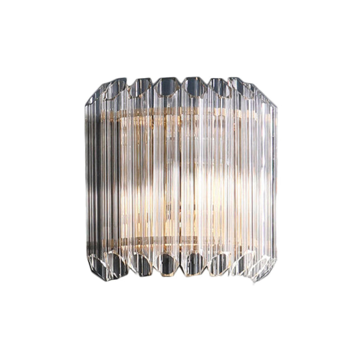 Lisslune | Half Drum Bedroom Wall Lighting Fixture Clear Crystal Tube 1 Light Simplicity Wall Lamp