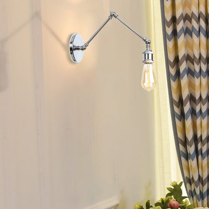 Skørter | 1 Light Swing Arm Wall Lamp Light Industrial Black/Brass Metal Wall Light Fixture for Bathroom