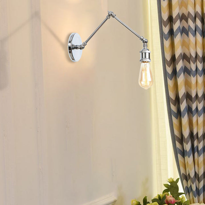 Skørter | 1 Light Swing Arm Wall Lamp Light Industrial Black/Brass Metal Wall Light Fixture for Bathroom