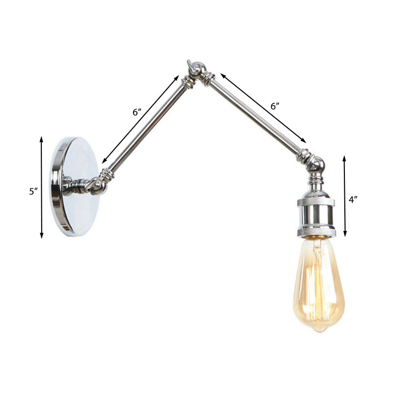 Skørter | 1 Light Swing Arm Wall Lamp Light Industrial Black/Brass Metal Wall Light Fixture for Bathroom