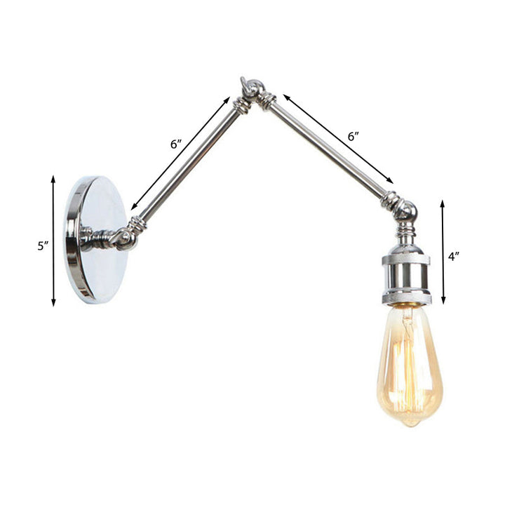 Skørter | 1 Light Swing Arm Wall Lamp Light Industrial Black/Brass Metal Wall Light Fixture for Bathroom