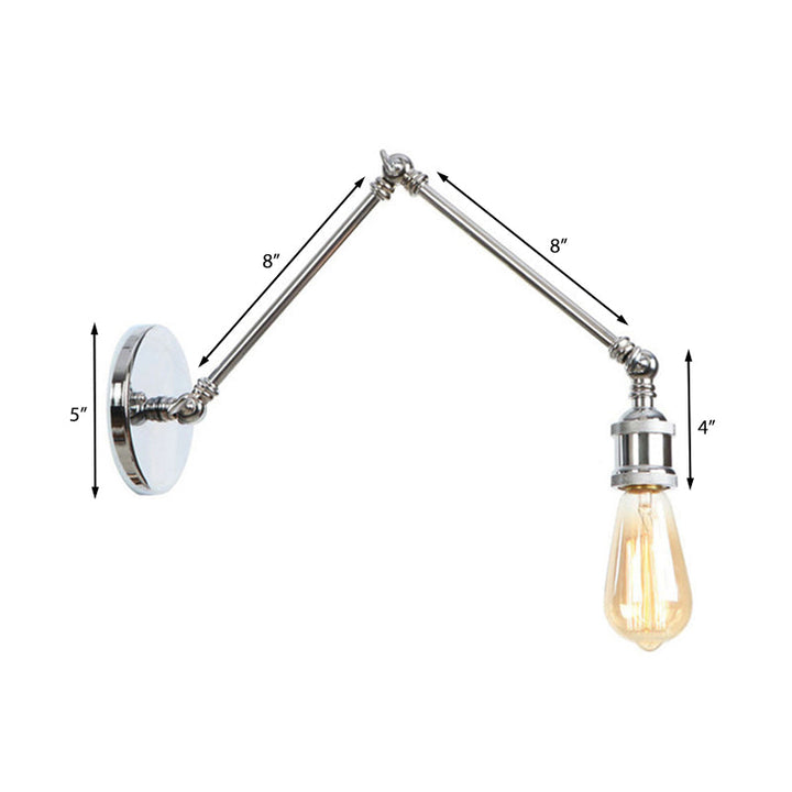 Skørter | 1 Light Swing Arm Wall Lamp Light Industrial Black/Brass Metal Wall Light Fixture for Bathroom