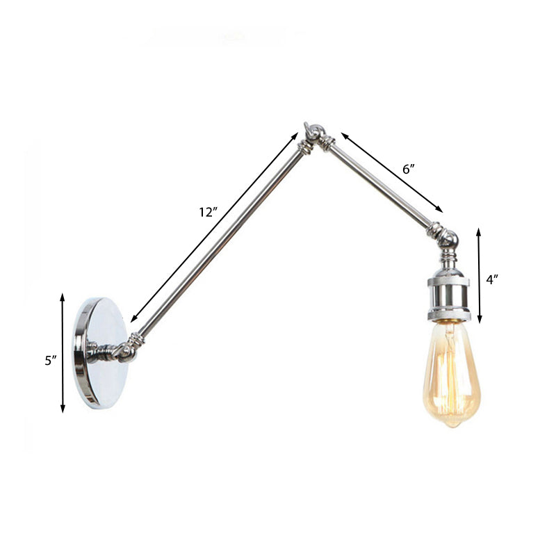 Skørter | 1 Light Swing Arm Wall Lamp Light Industrial Black/Brass Metal Wall Light Fixture for Bathroom