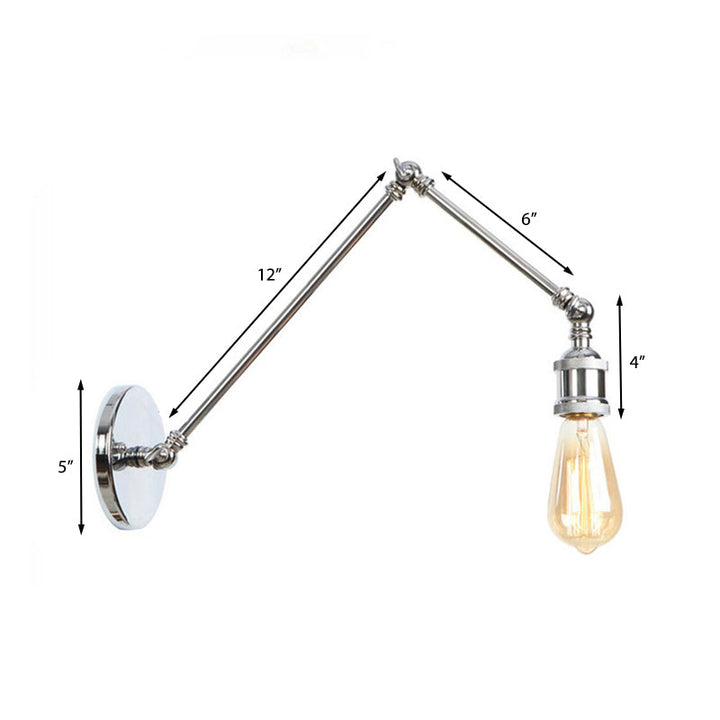 Skørter | 1 Light Swing Arm Wall Lamp Light Industrial Black/Brass Metal Wall Light Fixture for Bathroom