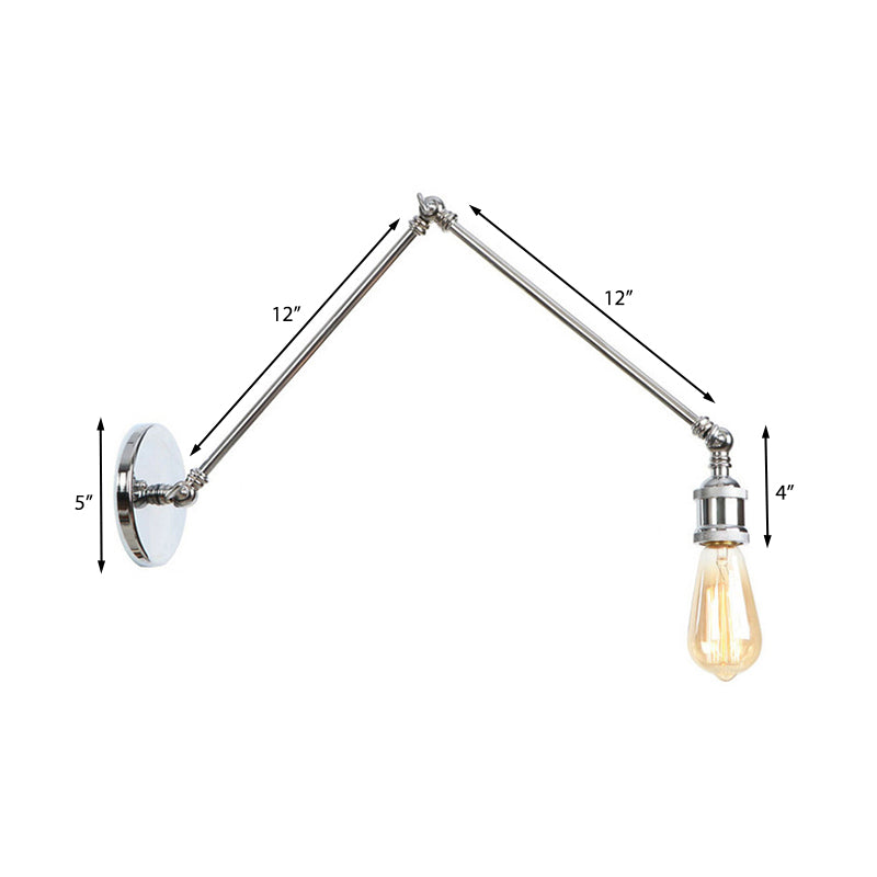 Skørter | 1 Light Swing Arm Wall Lamp Light Industrial Black/Brass Metal Wall Light Fixture for Bathroom