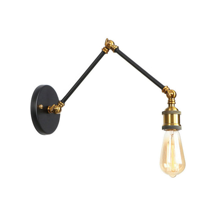 Skørter | 1 Light Swing Arm Wall Lamp Light Industrial Black/Brass Metal Wall Light Fixture for Bathroom
