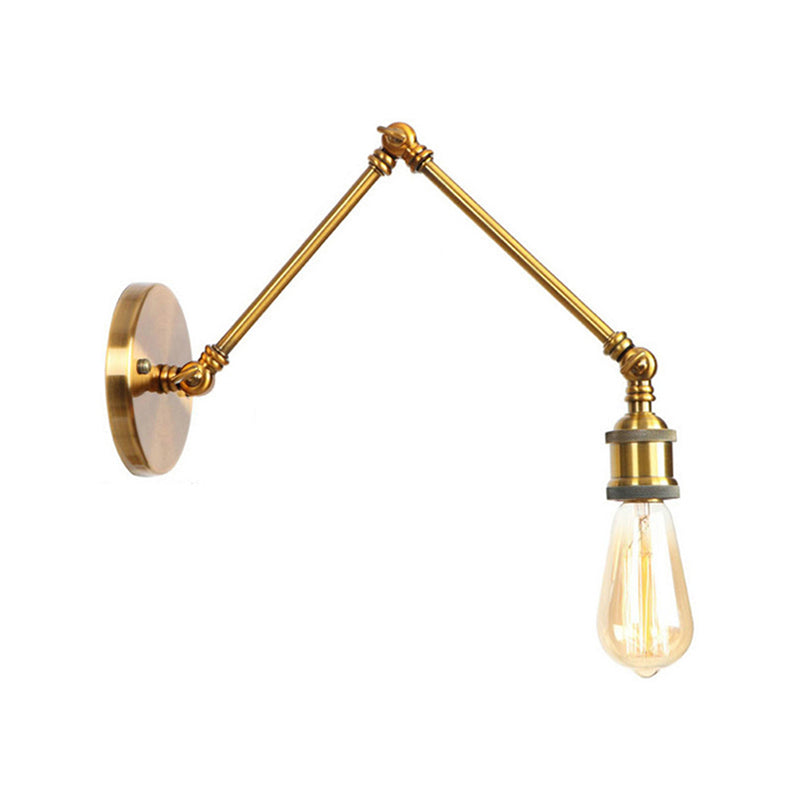 Skørter | 1 Light Swing Arm Wall Lamp Light Industrial Black/Brass Metal Wall Light Fixture for Bathroom