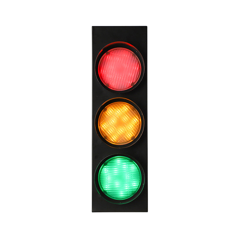 Skørter | Creative traffic light wall-mounted light 3 lights industrial LED wall lighting in black for bar
