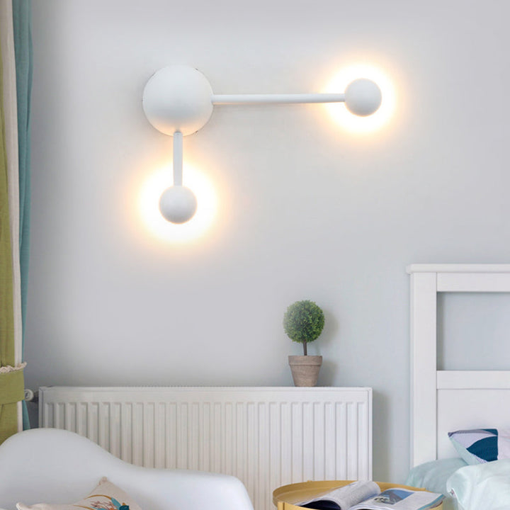 Lisslune | 1/2 Light Bedroom Wall Lamp with Molecular Acrylic Shade White Reading Wall Lamp in Warm/White Light