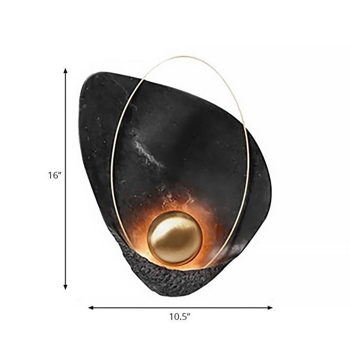 Lisslune | Resin Shell-Shaped Wall Light Single Head Modern Metal LED Wall Light in White/Black Light