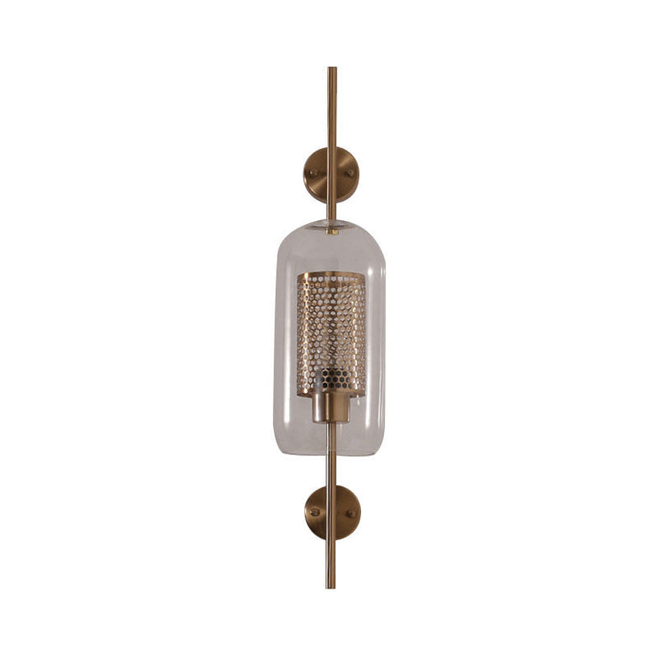 Skørter | Silver/Gold Cylindrical Wall Lamp Industrial 1 Light Smoke Glass Wall Mount Play Light, 5"/6" Wide