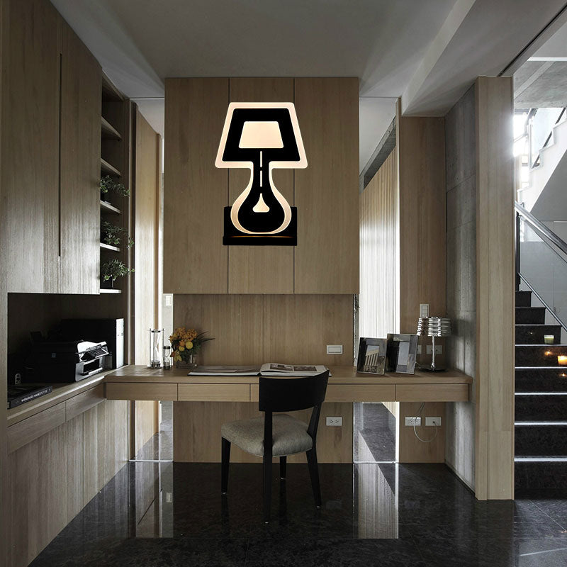 Lisslune | Modern LED Wall Lamp with Acrylic Shade Black/White Desk Lamp Shapes Wall Lighting in Warm/White Light