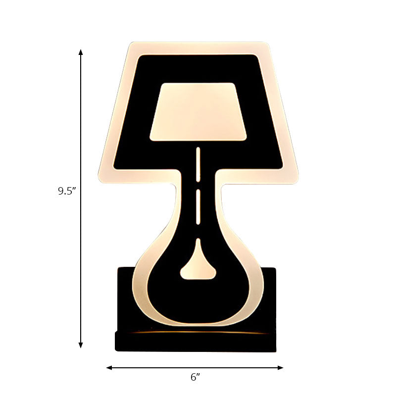 Lisslune | Modern LED Wall Lamp with Acrylic Shade Black/White Desk Lamp Shapes Wall Lighting in Warm/White Light