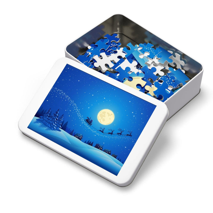 Lisslune | Customizable Family Puzzle Set in Stylish Metal Box - Made in the USA for Quality Time