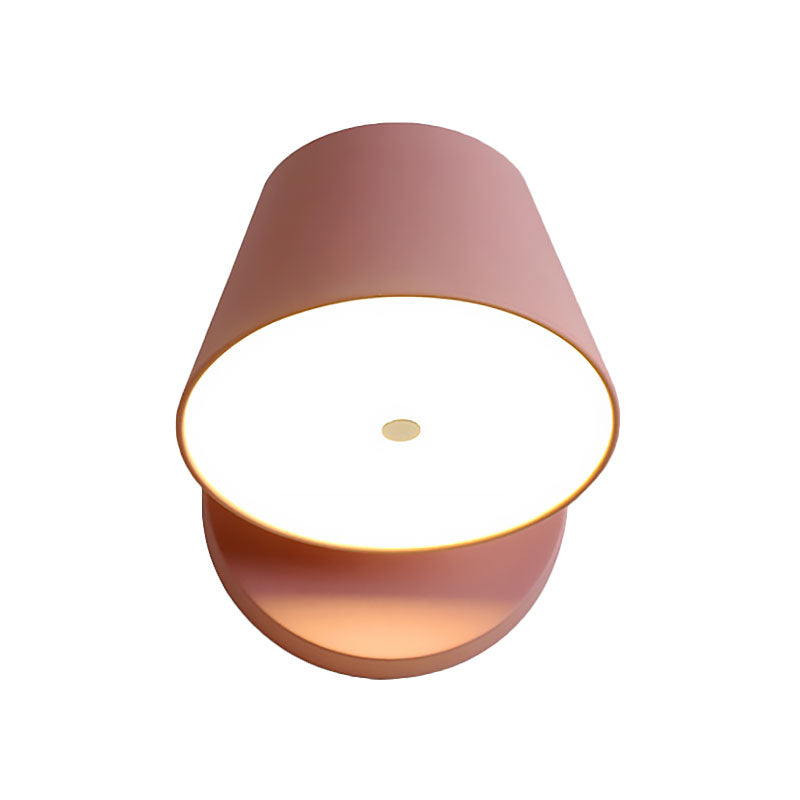 Lisslune | Pink/Yellow/Black Cone Wall Lamp Macaron 1 Light Metal Wall Light in White/Warm Light