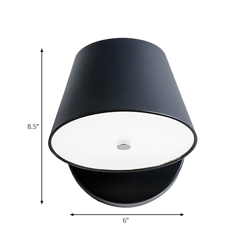 Lisslune | Pink/Yellow/Black Cone Wall Lamp Macaron 1 Light Metal Wall Light in White/Warm Light