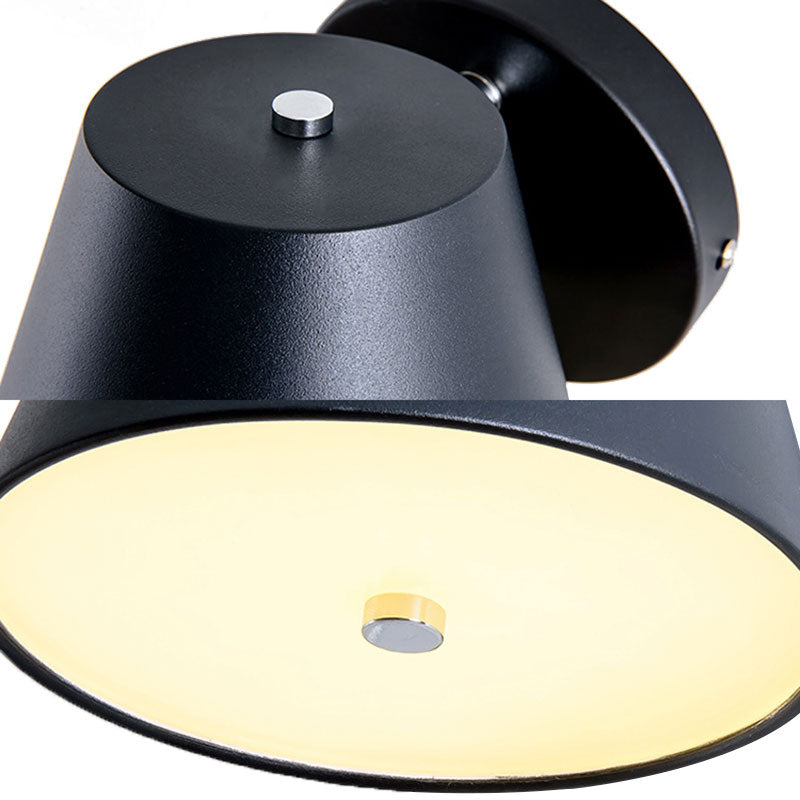 Lisslune | Pink/Yellow/Black Cone Wall Lamp Macaron 1 Light Metal Wall Light in White/Warm Light