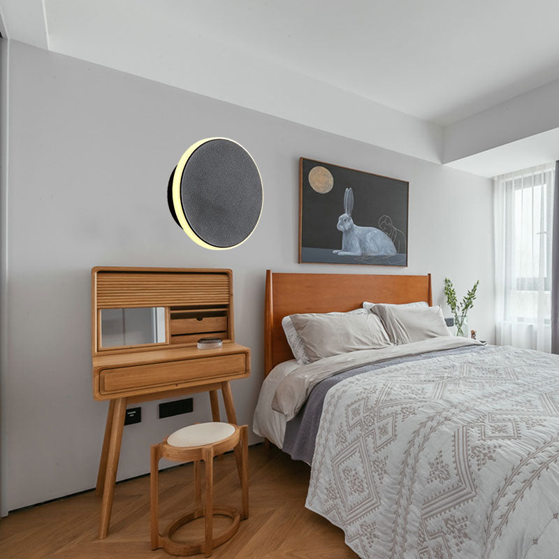 Lisslune | Black/White Disc LED Wall Light Modernism Single Acrylic Wall Lighting Ideas in Warm/White Light