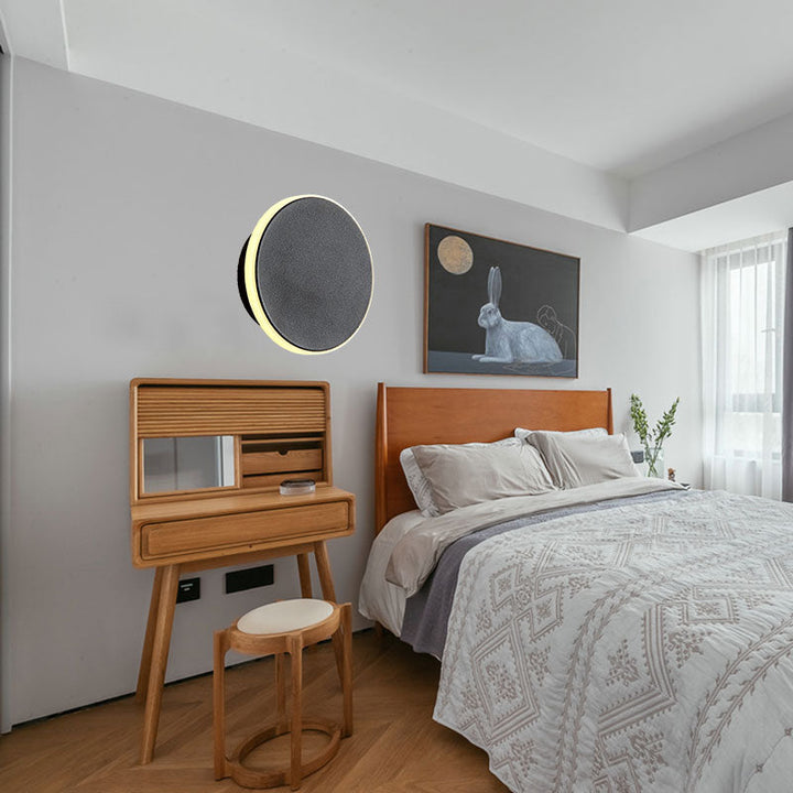 Lisslune | Black/White Disc LED Wall Light Modernism Single Acrylic Wall Lighting Ideas in Warm/White Light