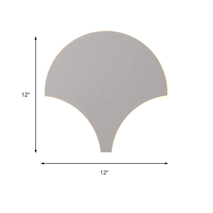 Lisslune | Modern Antique Fan-Shaped Wall Lamp Metal Gray LED Wall Light for Bedroom Bathroom