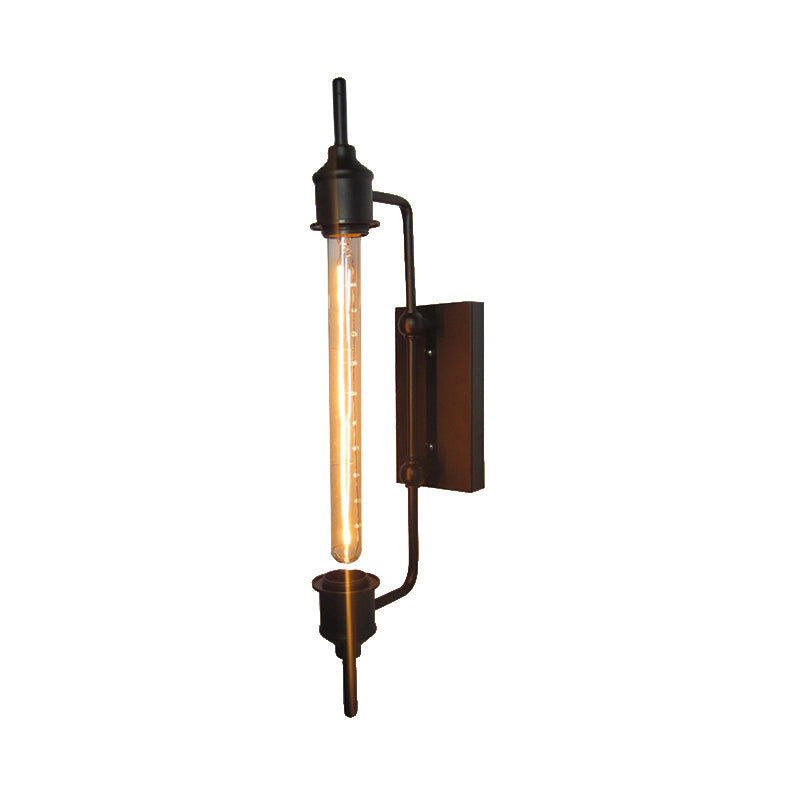 Lisslune | Metallic Linear Small Wall Lamp 1 Light Modern Stylish Wall Light in Black for the Front Door