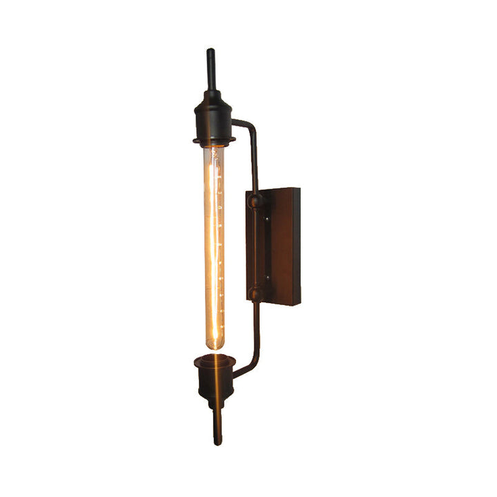 Lisslune | Metallic Linear Small Wall Lamp 1 Light Modern Stylish Wall Light in Black for the Front Door