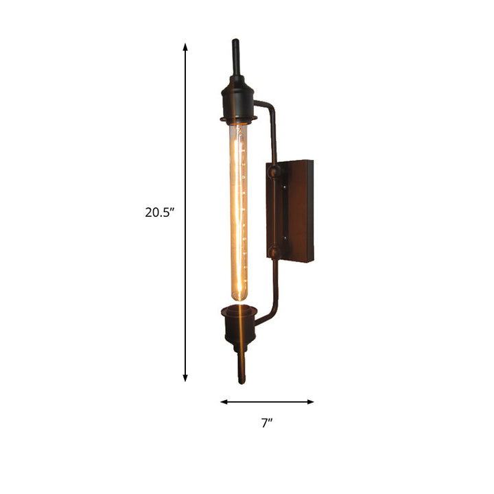 Lisslune | Metallic Linear Small Wall Lamp 1 Light Modern Stylish Wall Light in Black for the Front Door