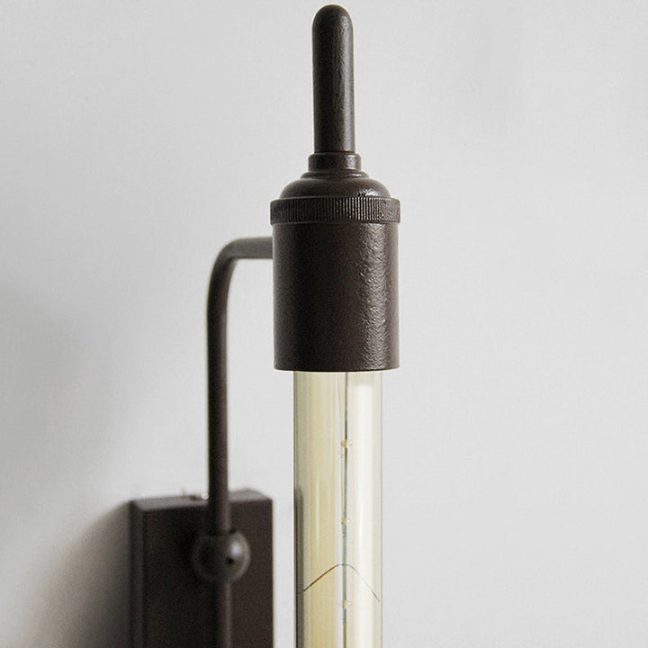 Lisslune | Metallic Linear Small Wall Lamp 1 Light Modern Stylish Wall Light in Black for the Front Door