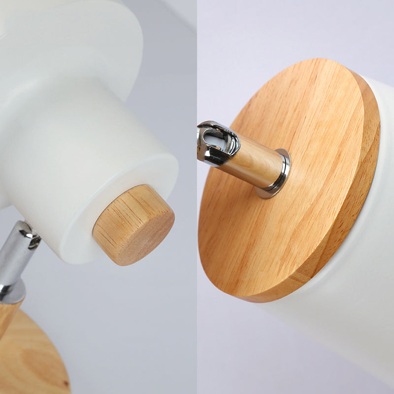 Lisslune | Office Showroom Dome Wall Lamp Adjustable Angle Metal 1 Light Nordic Style Wall Lamp in White