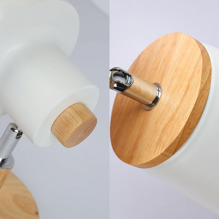 Lisslune | Office Showroom Dome Wall Lamp Adjustable Angle Metal 1 Light Nordic Style Wall Lamp in White