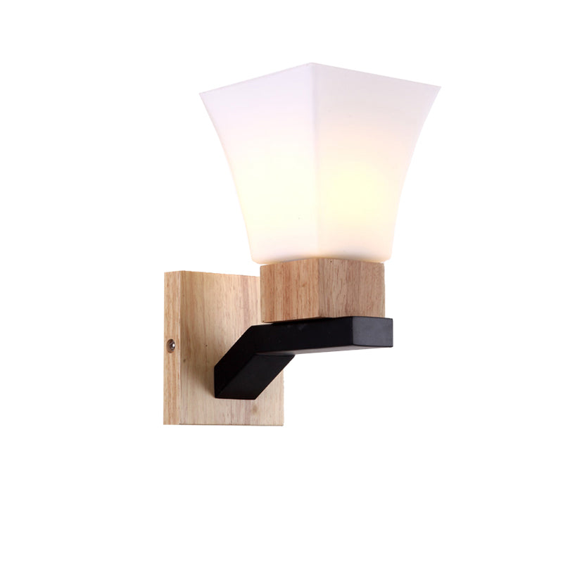 Lisslune | Modern White Wall Light Inverted Bell One Head Matte Glass Wall Lamp for Bedroom Dining Room