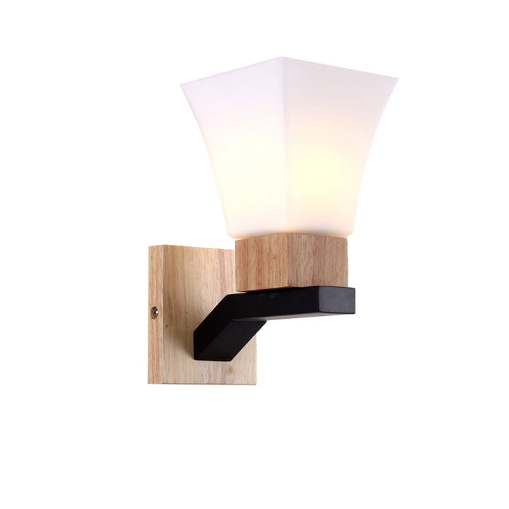 Lisslune | Modern White Wall Light Inverted Bell One Head Matte Glass Wall Lamp for Bedroom Dining Room