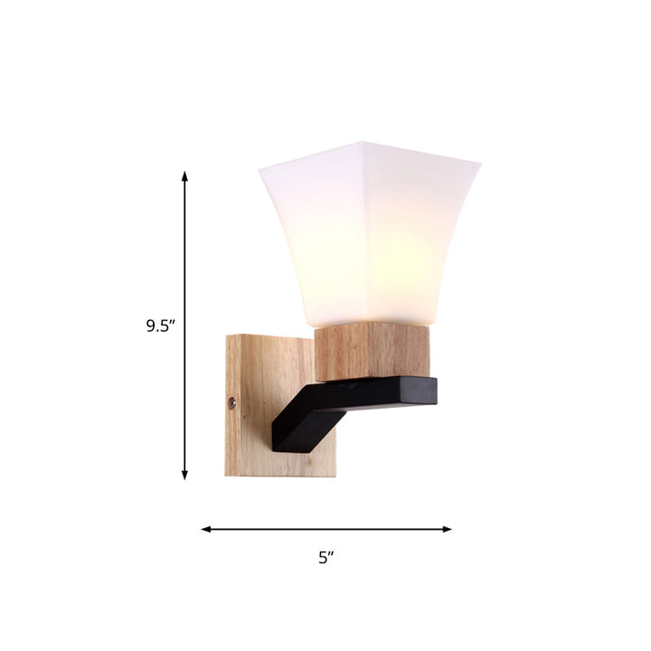 Lisslune | Modern White Wall Light Inverted Bell One Head Matte Glass Wall Lamp for Bedroom Dining Room