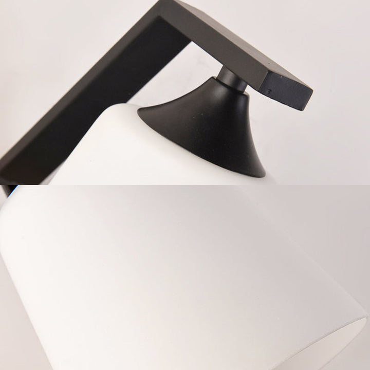 Lisslune | Bucket Shade Stairwell Wall Lamp Opal Glass 1 Head Contemporary Wall Light