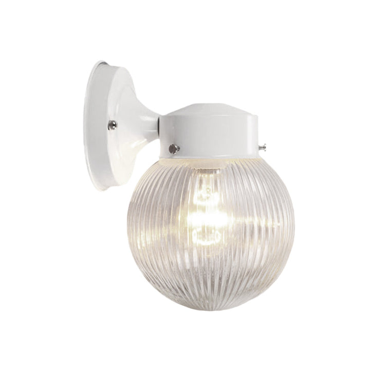 Lisslune | Prismatic Glass Global Wall Light Modern 1 Light Black/White Wall Mounted Lighting Fixture for Hall