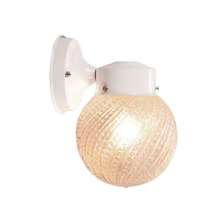 Lisslune | 1 Light Passage Wall Lighting with Globe Checkered Glass Shade Modern Black/White Wall Lamp Fixture