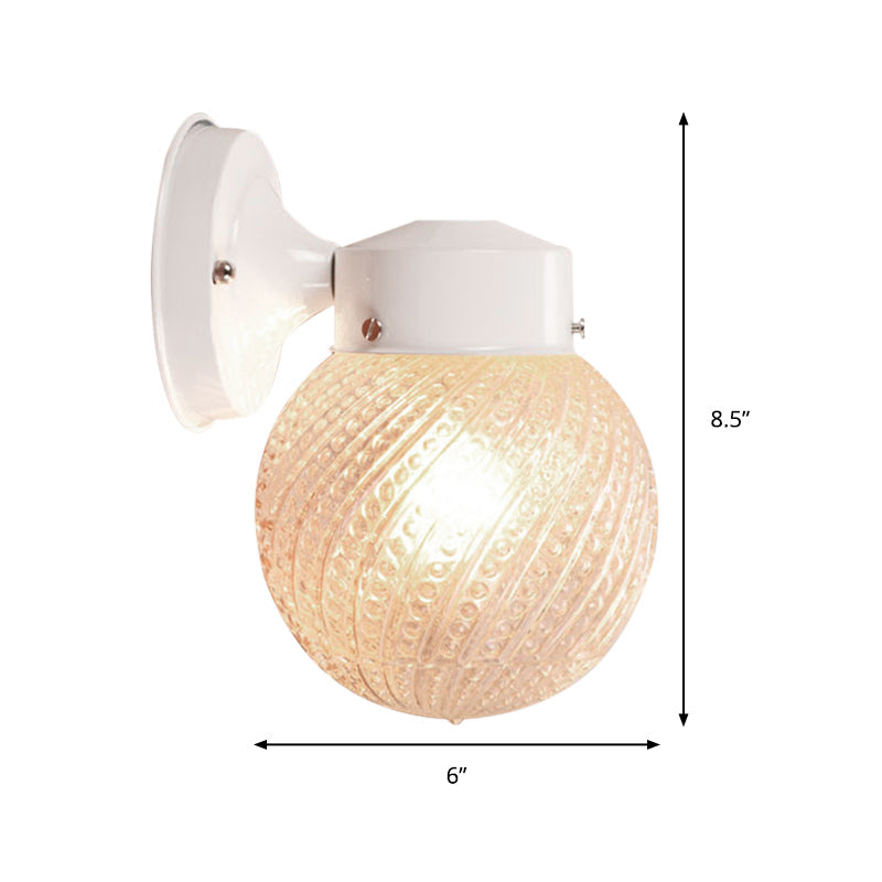 Lisslune | 1 Light Passage Wall Lighting with Globe Checkered Glass Shade Modern Black/White Wall Lamp Fixture
