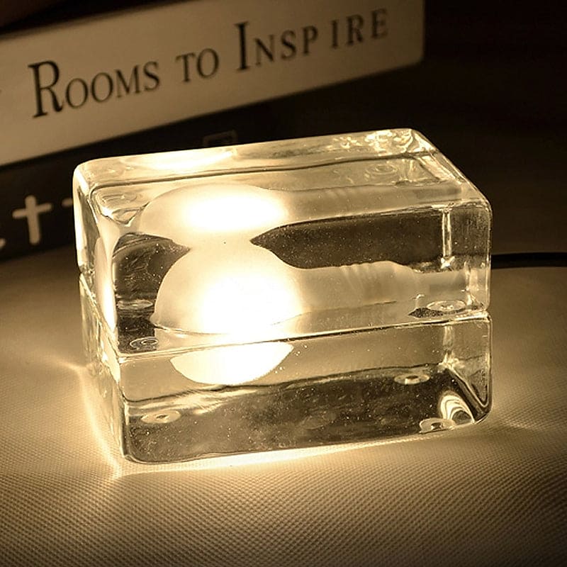 Lisslune | Icecube Lamp - Modern Table Lamp in the Shape of an Ice Block