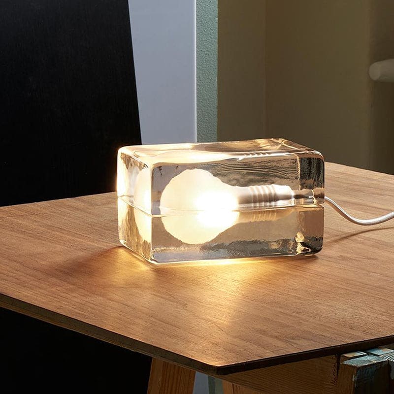 Lisslune | Icecube Lamp - Modern Table Lamp in the Shape of an Ice Block