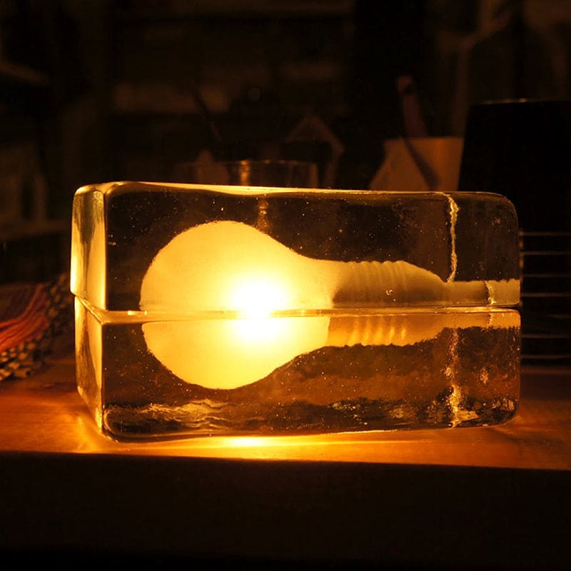 Lisslune | BrightCube – Minimalistic Table Lamp with Transparent Glass Cube