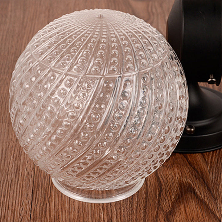 Lisslune | 1 Light Passage Wall Lighting with Globe Checkered Glass Shade Modern Black/White Wall Lamp Fixture