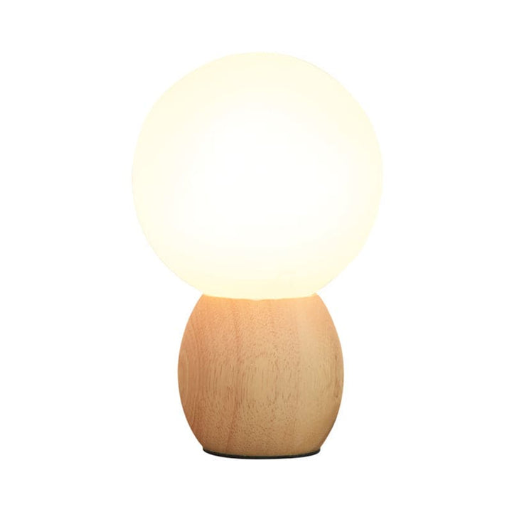 Lisslune | SoftLume Elegant Floor Lamp – Natural Wood & Round Glass Shade