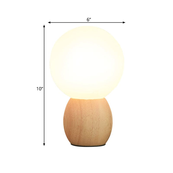 Lisslune | SoftLume Elegant Floor Lamp – Natural Wood & Round Glass Shade