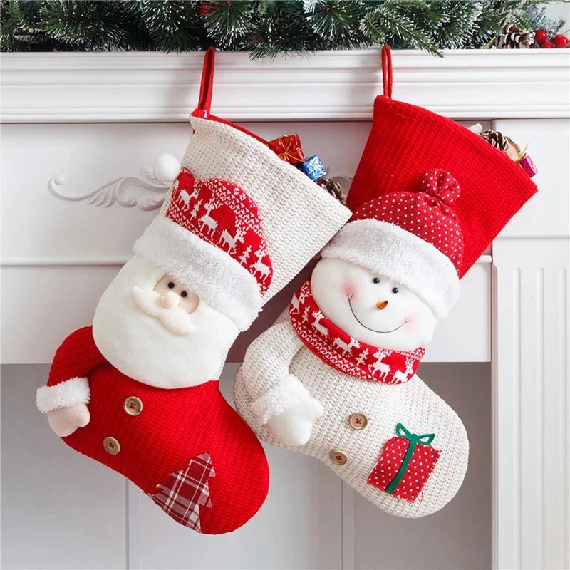 Lisslune | Gift bag Durable Large Cute Christmas Stocking Gift Bag High Capacity Felt Christmas Sock Christmas Ornaments Beautiful
