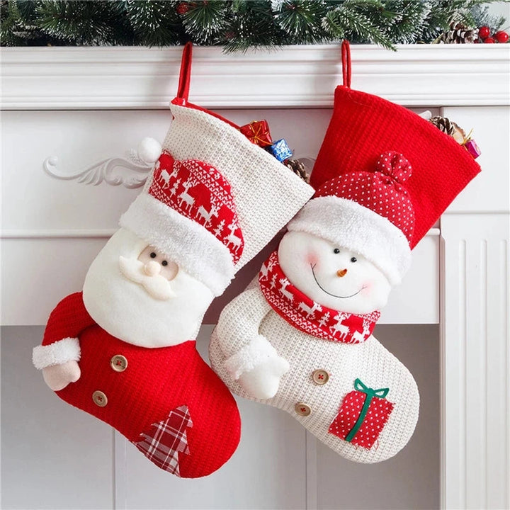 Lisslune | Gift bag Durable Large Cute Christmas Stocking Gift Bag High Capacity Felt Christmas Sock Christmas Ornaments Beautiful