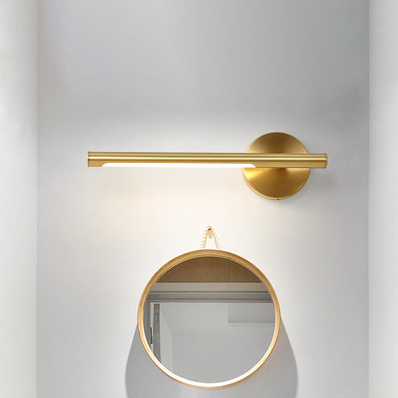 Lisslune | Gold Rod Wall Lamp Minimalist Metal 16"/25" Long LED Vanity Sconces Light with Acrylic Diffuser