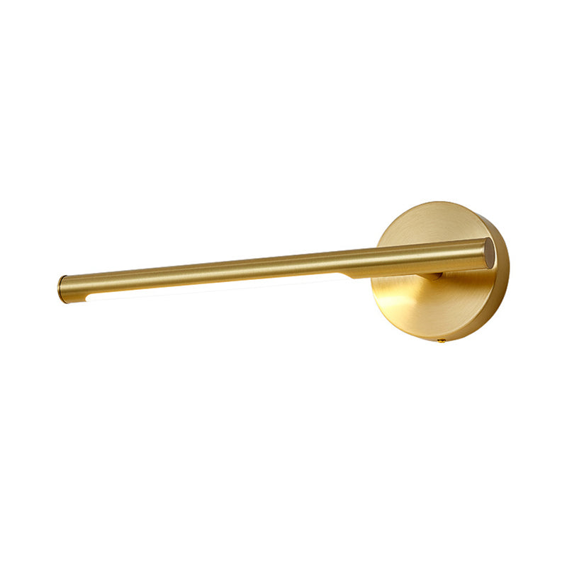Lisslune | Gold Rod Wall Lamp Minimalist Metal 16"/25" Long LED Vanity Sconces Light with Acrylic Diffuser
