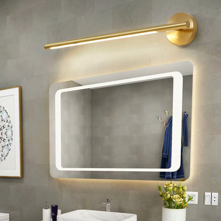 Lisslune | Gold Rod Wall Lamp Minimalist Metal 16"/25" Long LED Vanity Sconces Light with Acrylic Diffuser